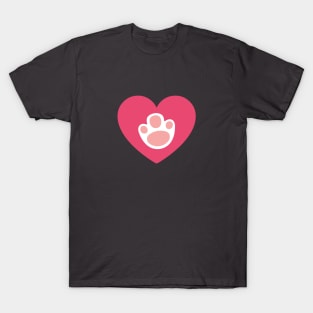 Pawprint in a heart for rabbit lovers T-Shirt